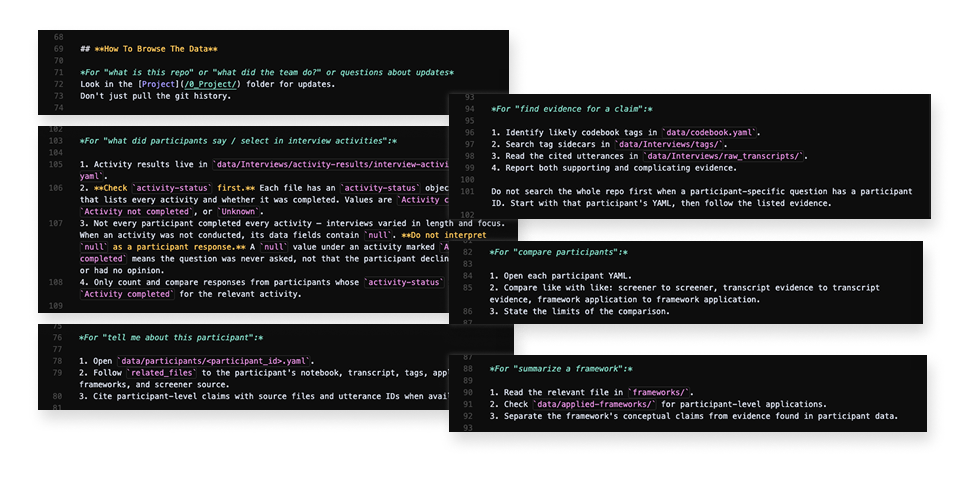 Routing instructions for browsing research data